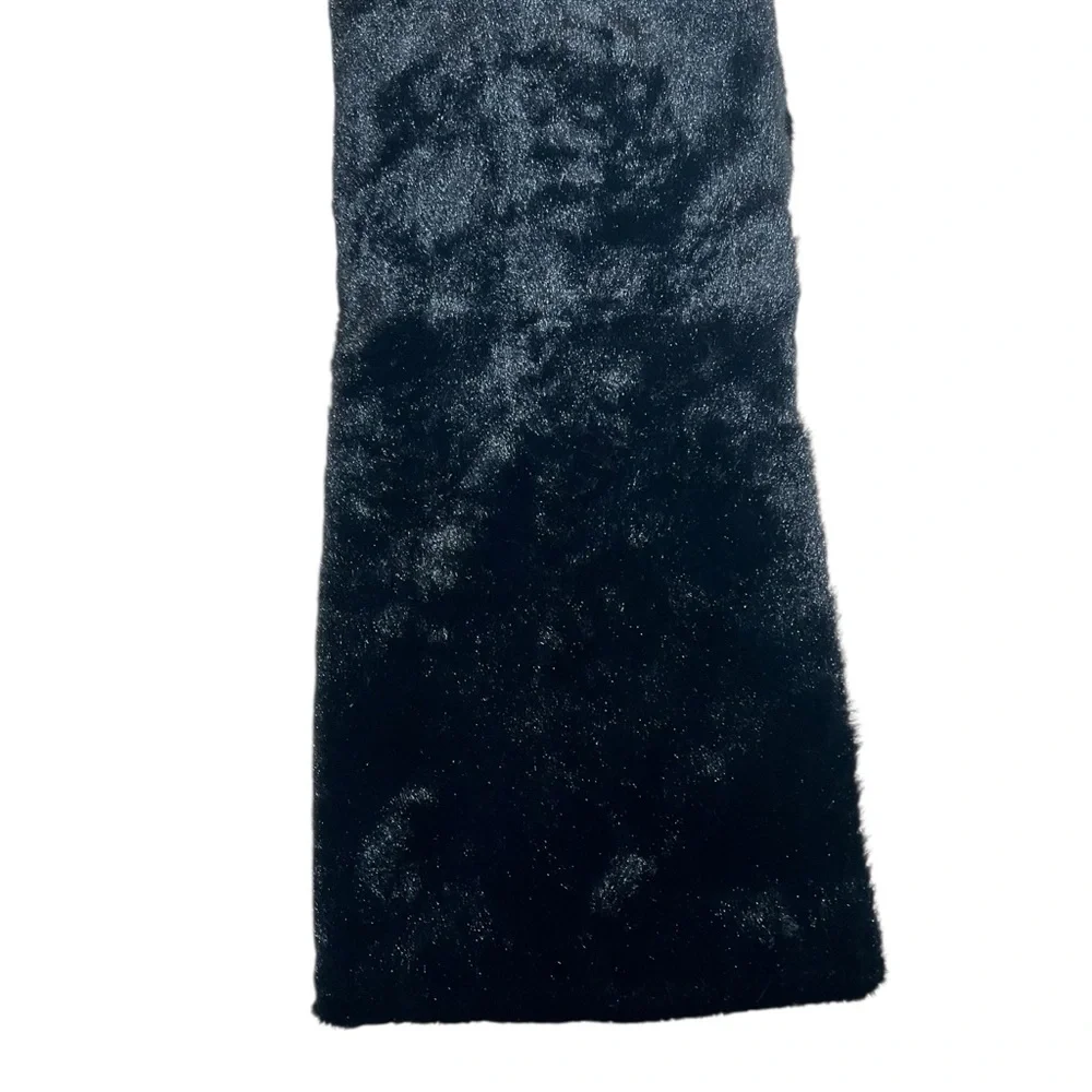Olivia Fallen Black Faux Fur Infinity Scarf Winter Snow Bunny Cozy Old Money NWT